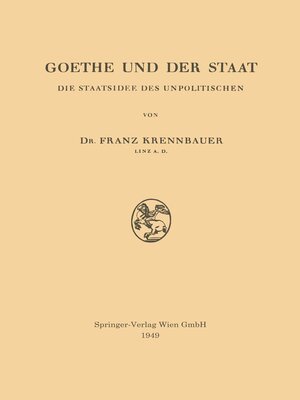 cover image of Goethe und der Staat